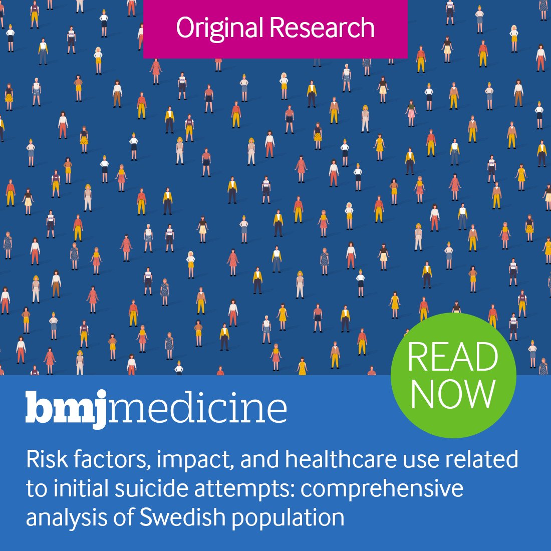 NEW RESEARCH📢 

Kejia Hu and colleagues provide an analysis of initial suicide attempts, covering incidence, risk factors, outcomes, and healthcare use in the month before and the month after the attempts.

Read the full article here: bit.ly/4kSpKep