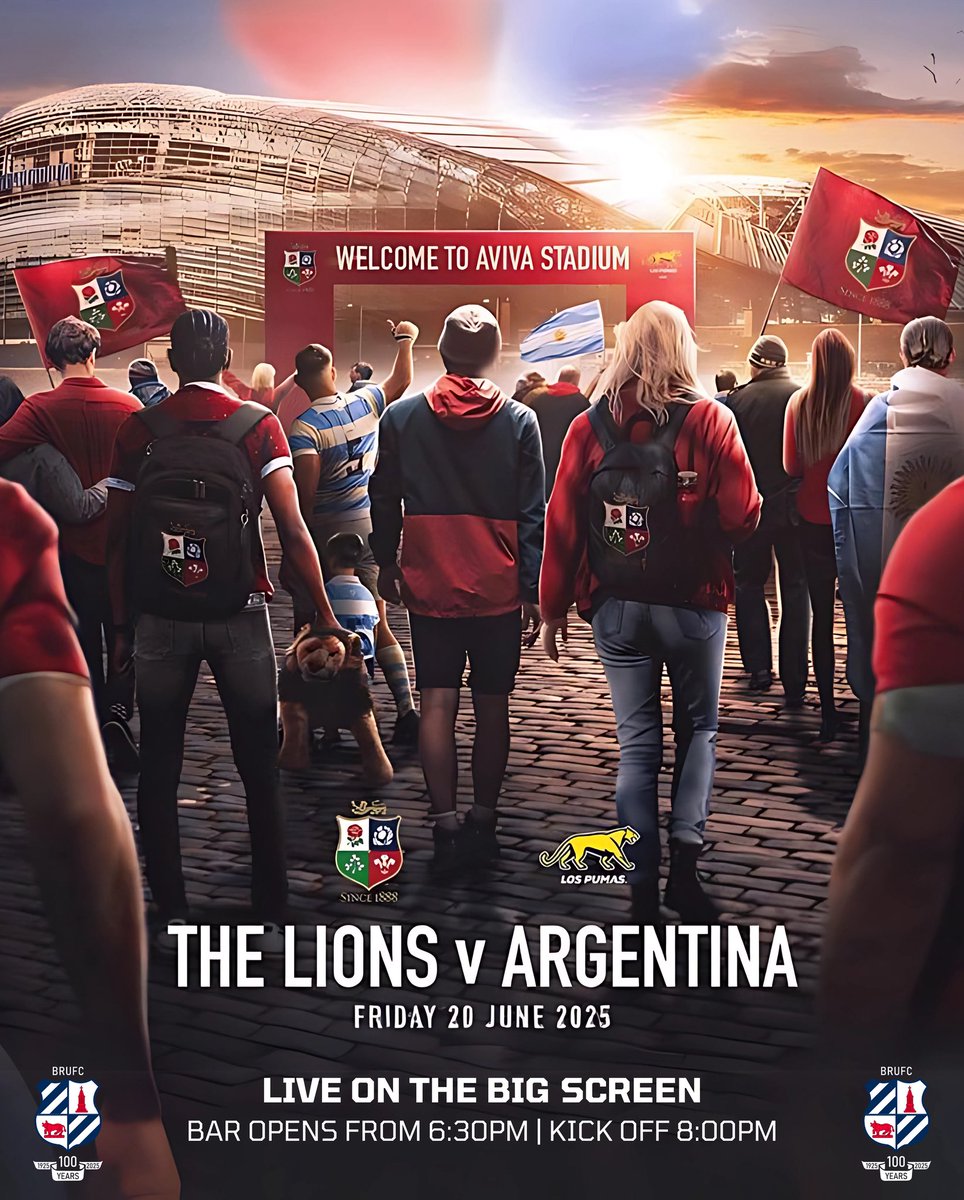 Banbury Rugby Club (@banburyrufc) on Twitter photo ๐ฆ ๐๐๐ข๐ก๐ฆ ๐๐ ๐๐ฅ๐๐๐ก๐ง๐๐ก๐ ๐ฆ๐ท
The British & Irish Lions will face Argentina in Dublin before setting off for Australia.
Watch the game ๐๐๐ฉ๐ on the big screens at Banbury Rugby Club.
shorturl.at/2Rtke
#BanburyRUFC #Rugby #Bulls ๐
#Lions2025ย #WeGoBeyond ๐ฆ ๐๐๐ข๐ก๐ฆ ๐๐ ๐๐ฅ๐๐๐ก๐ง๐๐ก๐ ๐ฆ๐ท
The British & Irish Lions will face Argentina in Dublin before setting off for Australia.
Watch the game ๐๐๐ฉ๐ on the big screens at Banbury Rugby Club.
shorturl.at/2Rtke
#BanburyRUFC #Rugby #Bulls ๐
#Lions2025ย #WeGoBeyond