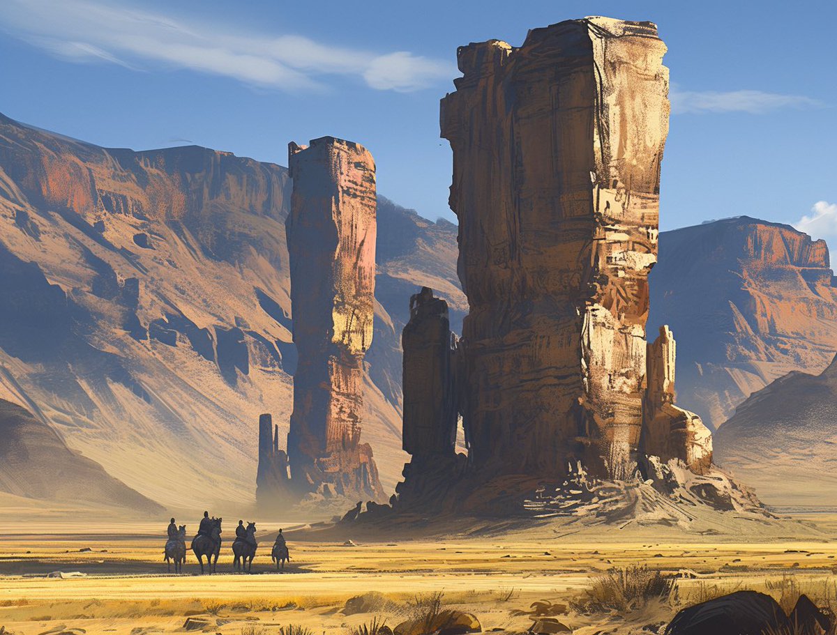 the colossi cast kilometre-long shadows across the desert plain. the air here is dry, and burnt, and reeks of ozone

“people lived in them?” I ask our guide 

“nossir.” he dusts his sunhat and stares reverently at the calcified towers

“people flew in them”