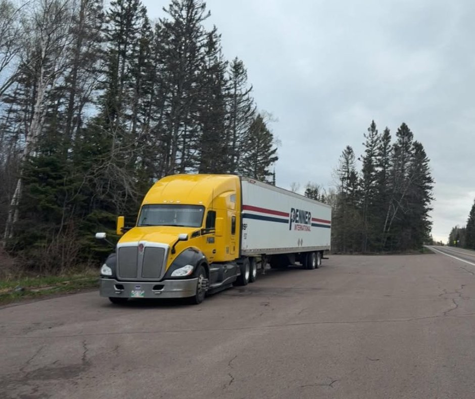 Quick stop, rested up, and back to the highway hustle! 💛🚛