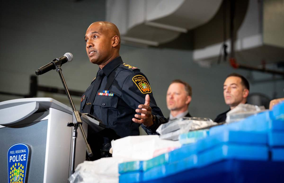 PeelPolice's tweet photo. Project Pelican marks the largest drug bust in our service’s history, with nearly $50 million in cocaine seized and a major transnational organized crime network dismantled.

This success was made possible through @PeelPolice’s outstanding collaboration with @CanBorder, DEA, @RCMPGRCPolice, and @DHSgov Border Enforcement Task Force — and special thanks to @ONgov, @TeamKerzner, our Peel Police Service Board, and the Criminal Intelligence Service Ontario.

By stopping these drugs from flooding our streets, we’re building safer communities — together.