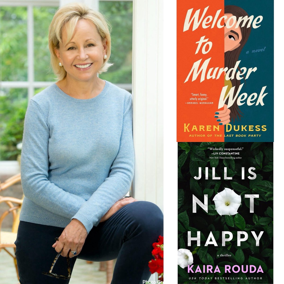 Deborah Goodrich Royce (@royce_deborah) on Twitter photo I love the power in a fantastic title & as an author, have full appreciation for all that is considered when selecting a title. Welcome to Murder Week & Jill is Not Happy are two perfect titles which command a reader’s attention. Happy Pub Day Karen Dukess & <a href="/KairaRouda/">Kaira Rouda</a>!! I love the power in a fantastic title & as an author, have full appreciation for all that is considered when selecting a title. Welcome to Murder Week & Jill is Not Happy are two perfect titles which command a reader’s attention. Happy Pub Day Karen Dukess & <a href="/KairaRouda/">Kaira Rouda</a>!!