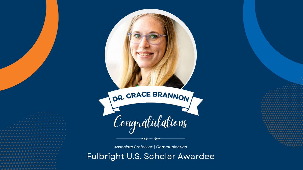 UTA Liberal Arts (@utalibarts) on Twitter photo Congratulations! 🎉
Dr. Grace Brannon has received the Fulbright U.S. Scholar Award. She will begin teaching in Germany in January.
Read more about her story: bit.ly/45it51Z
#FacultyExcellence #COLA #AcademicExcellence #UTA #FacultyAwards #LiberalArts <a href="/utacomm/">UTA Dept. of Comm.</a> Congratulations! 🎉
Dr. Grace Brannon has received the Fulbright U.S. Scholar Award. She will begin teaching in Germany in January.
Read more about her story: bit.ly/45it51Z
#FacultyExcellence #COLA #AcademicExcellence #UTA #FacultyAwards #LiberalArts <a href="/utacomm/">UTA Dept. of Comm.</a>