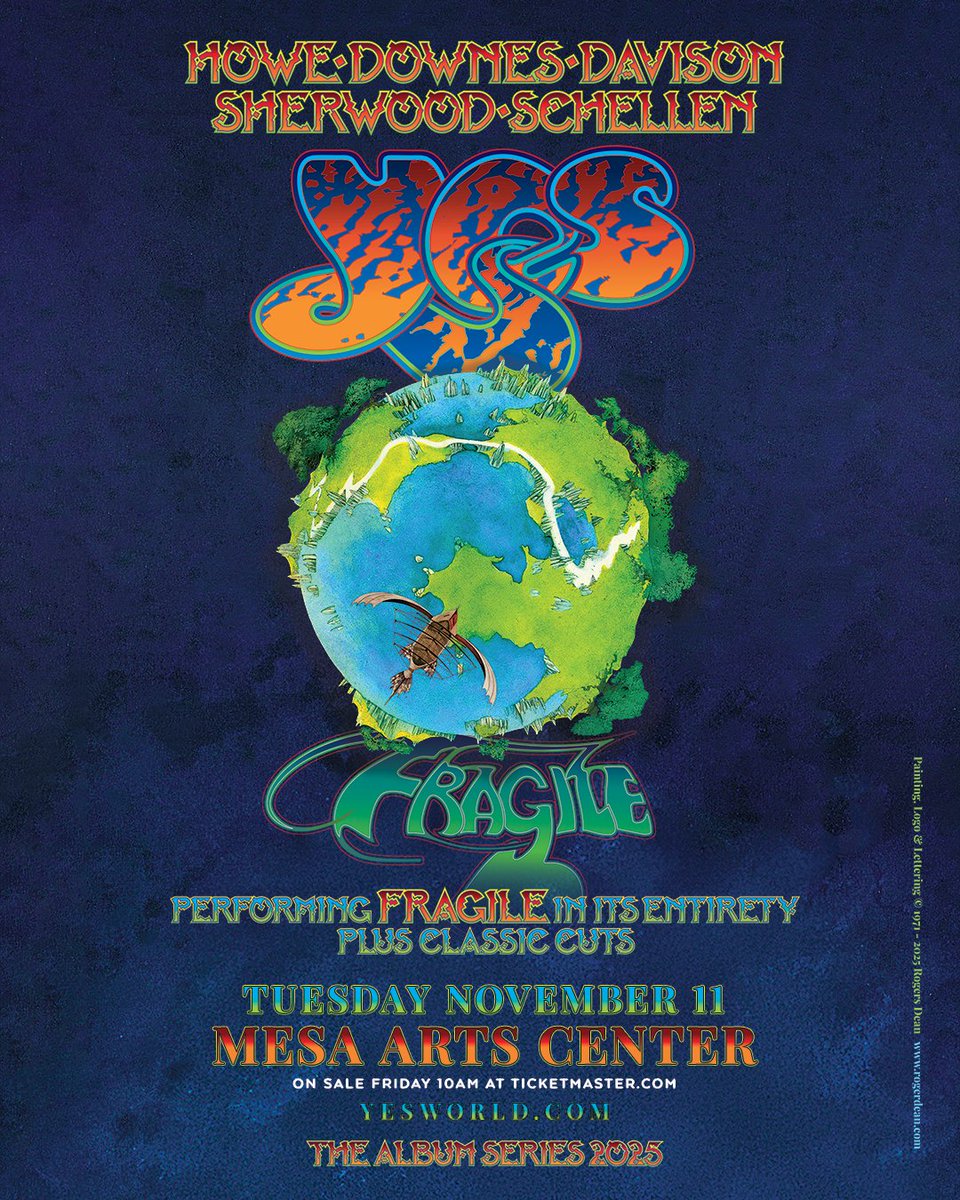 Mesa Arts Center (@mesaartscenter) on Twitter photo JUST ANNOUNCED! <a href="/yesofficial/">YESofficial</a> is bringing the Fragile Tour to Mesa Arts Center on Nov 11! 🎸 Tickets on sale Fri, Jun 13 at 10:00 AM ▶️ mesaartscenter.com/yes JUST ANNOUNCED! <a href="/yesofficial/">YESofficial</a> is bringing the Fragile Tour to Mesa Arts Center on Nov 11! 🎸 Tickets on sale Fri, Jun 13 at 10:00 AM ▶️ mesaartscenter.com/yes