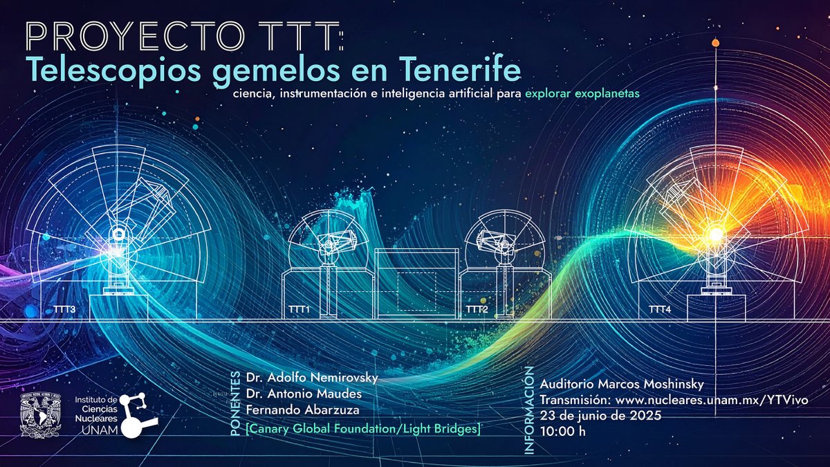 🛰️✨¿Te imaginas explorar exoplanetas con inteligencia artificial?

Este 23 de junio, acompáñanos en esta charla🔭
📍 Auditorio Marcos Moshinsky
🕙 10h
▶️Transmisión en vivo en nuestro canal de YT

Ven a descubrir cómo el cielo se convierte en laboratorio.