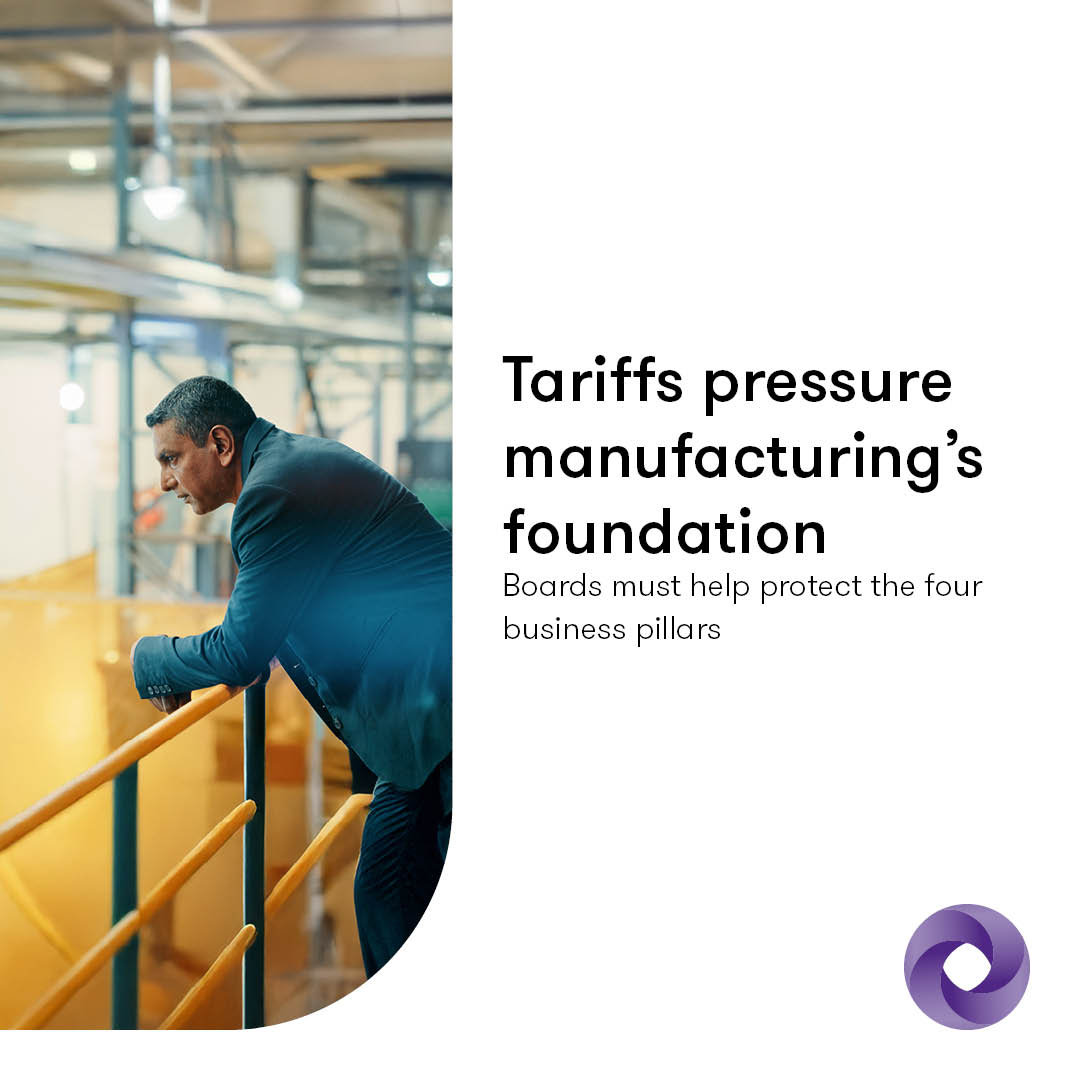 #Tariff shifts continue to reshape #manufacturing — and adaptation is critical. #Boards can help guide strategy by asking the right questions. Learn how to protect the four pillars that support resilience and profitability. gt-us.co/3FwYjrP