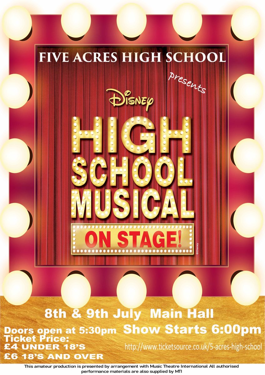 Tickets are on sale now for our Summer School Production of High School Musical on 8 and 9 July. Tickets can be purchased via card or cash at Reception (8am-4pm) or online at buff.ly/StXumcT