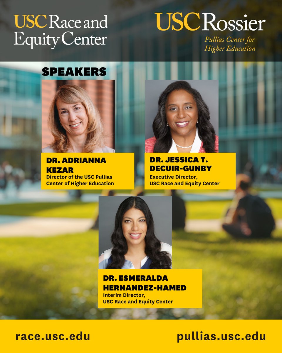 USCRaceEquity's tweet image. 🎓 Equity work in higher ed is under attack. Ready to lead with impact?   

Join us TOMORROW for a powerful webinar on navigating today’s climate w/ the Shared Equity Leadership model + Everyday Equity Playbook.  

uscrec.info/campus-webinar