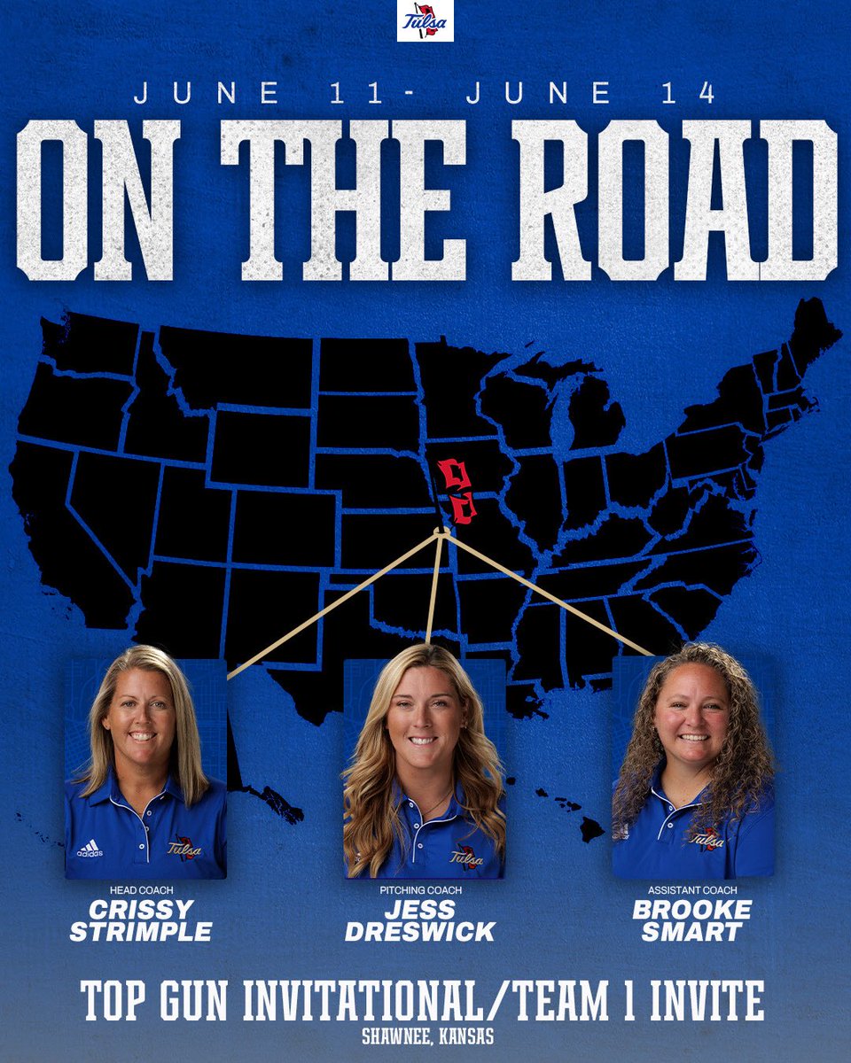 TulsaSoftball's tweet image. On the road for future Golden Hurricane! 🌀
Drop your schedules below!
#ReignCane