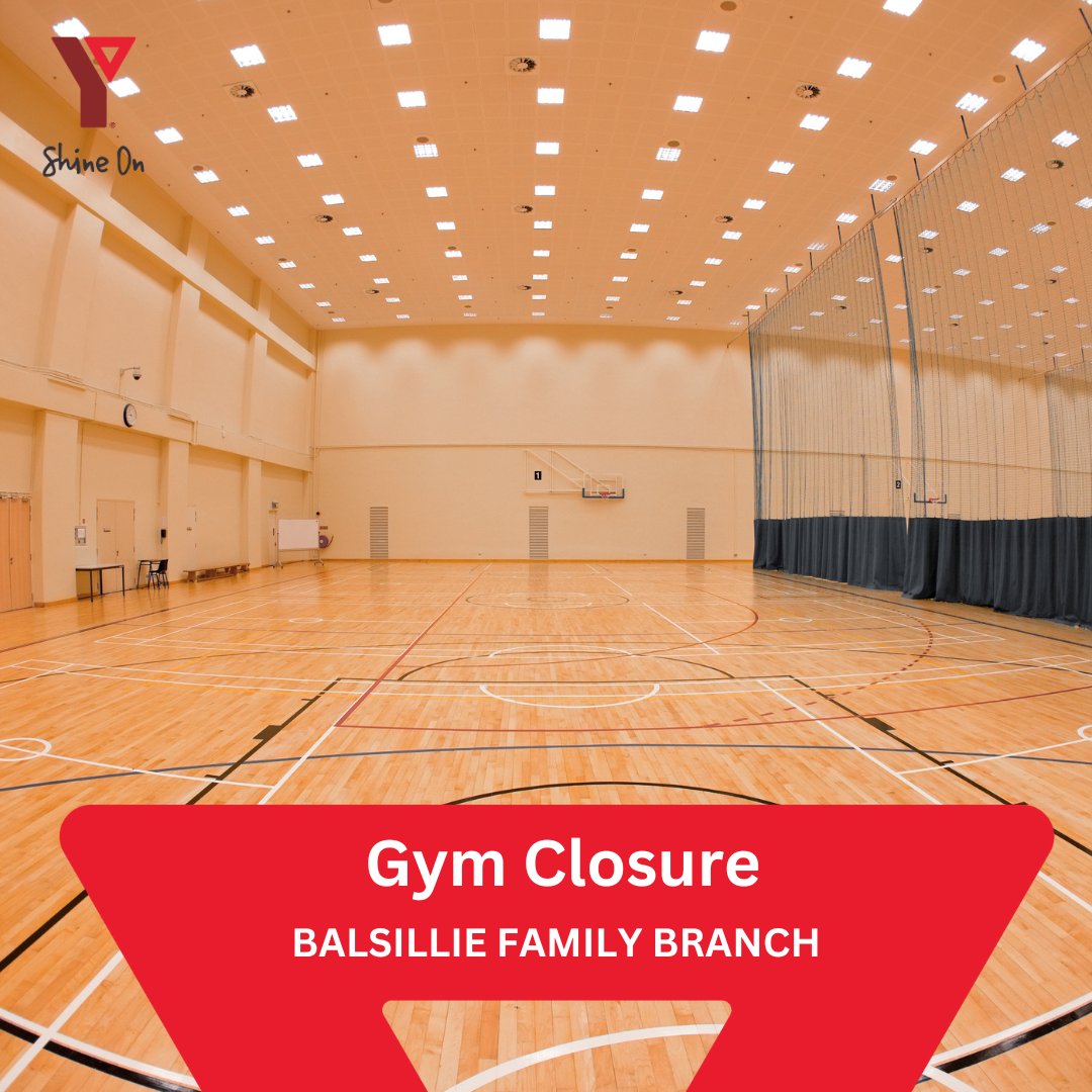The Balsillie Branch gymnasium will be closed from 4:15-6:45pm for staff training on Wednesday. Thank you for your understanding.
