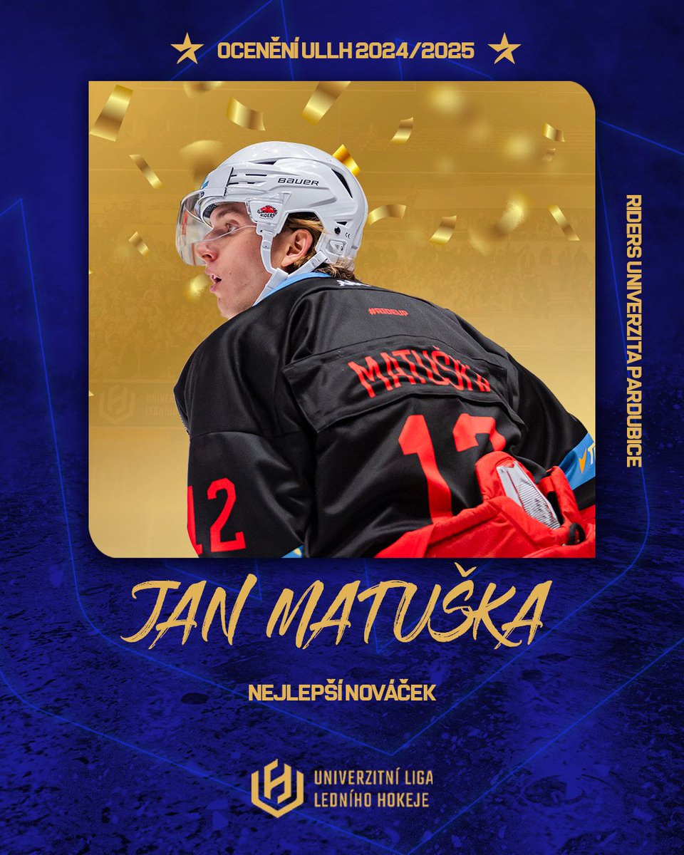 Univerzitní hokej (@unihokej) on Twitter photo 🏆 Ještě nám tady pár ocenění zbylo!
🌟 Nejlepším nováčkem sezony se stal Jan Matuška z <a href="/riderspardubice/">Riders Univerzita Pardubice</a> ! 🐴 Přejeme brzké zotavení a těšíme se, co předvedeš dál! 🔥
#univerzitnihokej | 📸 Zdeněk Dolíhal 🏆 Ještě nám tady pár ocenění zbylo!
🌟 Nejlepším nováčkem sezony se stal Jan Matuška z <a href="/riderspardubice/">Riders Univerzita Pardubice</a> ! 🐴 Přejeme brzké zotavení a těšíme se, co předvedeš dál! 🔥
#univerzitnihokej | 📸 Zdeněk Dolíhal