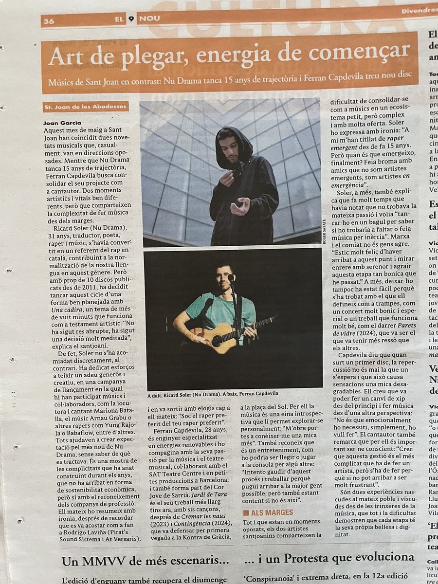laiacm's tweet image. Veure el meu germà Ferran Capdevila amb guitarra i cor a la mà sempre emociona. Aquest maig ha tret nou disc i continua fent màgia amb la música i les paraules. Orgull màxim! ❤️🎶
(Sí, Sant Joan bull de talent.)