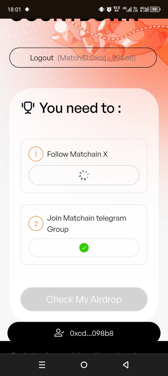 IdimInyang's tweet photo. @matchain_io As been loading like this for over 20mins now 😤
What's going on @matchain_io #matchchain #matchquest #matchidentity https://t.co/botq6TuVYD