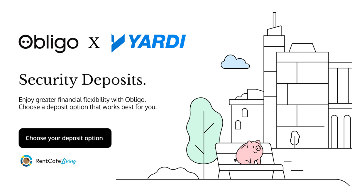 🚨 Big News for Renters and Property Managers! 🚨

Obligo is now live on Yardi's RentCafe® Living! Residents can choose from personalized deposit plans and earn Rewards by RentCafe points—while property managers streamline operations and gain a powerful leasing advantage 🔑