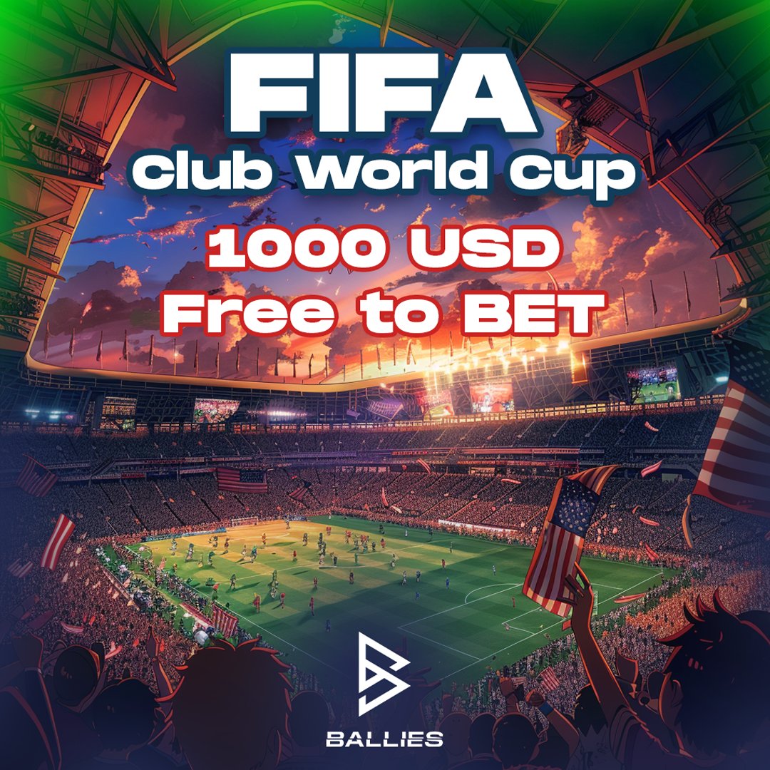 FLASH OFFER

Club World Cup starts June 14
New users get a chance to win up to $1000 in free bets.
$30 guaranteed — no strings.

Ready to test your luck (and your picks)?
Sign up now → ai.ballies.gg

#BalliesAI #FreeBet #ClubWorldCup #SmartBetting #Web3Sports