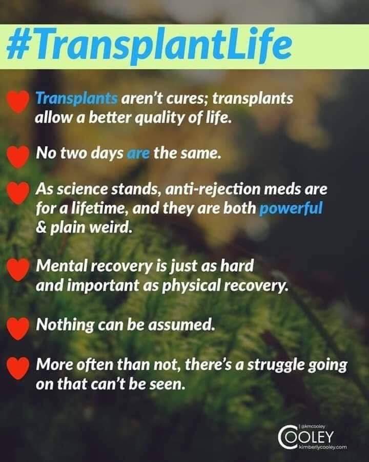 A transplant isn’t a cure - it’s a form of treatment that allows recipients to have a second chance of life and/ or a better quality of life. 
However we wouldn’t be able to have this opportunity without such amazing people and families who agree to donation so others may live.