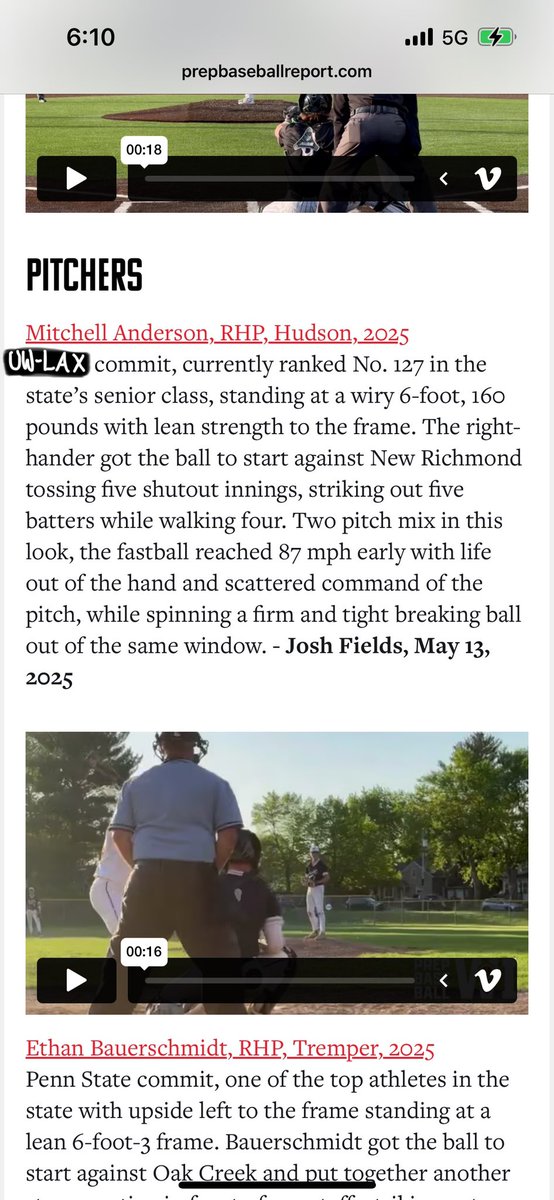 Thank you for the write up <a href="/joshrfields/">Josh Fields</a> 

<a href="/brentblegen/">Brent Blegen</a> <a href="/MLDoornink/">Matt Doornink</a> <a href="/UWLAXBaseball/">UW-LACROSSE BASEBALL</a> <a href="/GillitzerScott/">Scott Gillitzer</a> <a href="/Hud_BaseballWI/">Hudson Raiders Baseball</a> <a href="/CoachHendy27/">Travis Hendrickson</a> 
<a href="/PrepBaseballWI/">Prep Baseball Wisconsin</a>