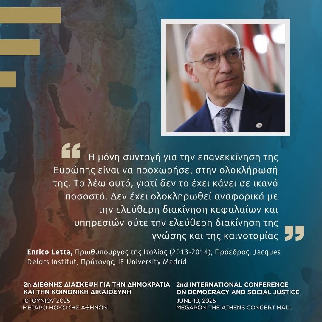 ATsiprasInst's tweet image. Ο Enrico Letta κατά την 3η Θεματική Ενότητα.
Παρακολουθήστε ζωντανά εδώ:
youtube.com/watch?v=KXNeg4…