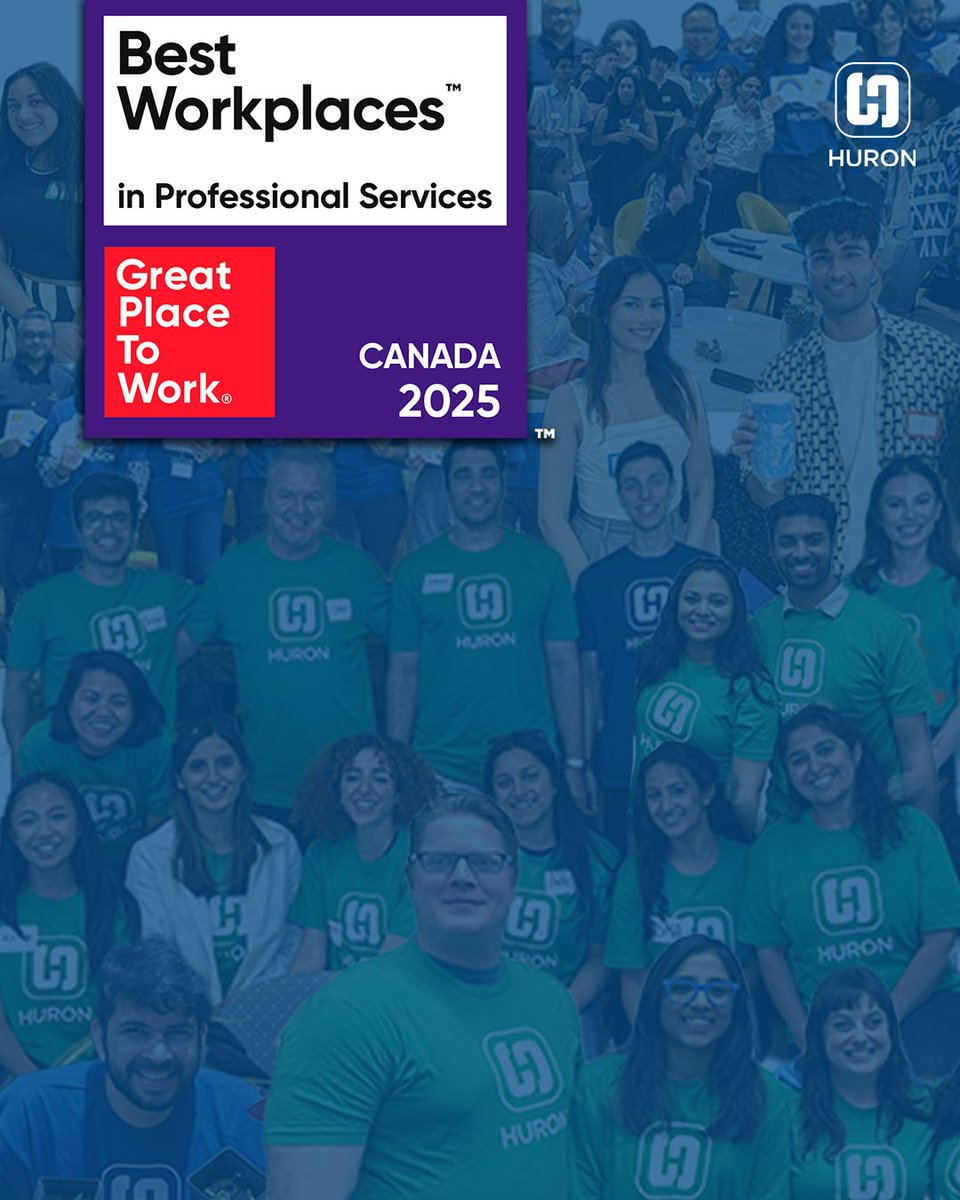 Huron (@huron) on Twitter photo What an honor and accomplishment for #TeamHuron! We are thrilled to be named a 2025 Best Workplaces in #Canada by <a href="/GPTW_Canada/">Great Place to Work Canada</a>! This recognition is a result of our teams’ commitment to our culture that allows for growth, innovation, and belonging: bit.ly/4l3DLX1. What an honor and accomplishment for #TeamHuron! We are thrilled to be named a 2025 Best Workplaces in #Canada by <a href="/GPTW_Canada/">Great Place to Work Canada</a>! This recognition is a result of our teams’ commitment to our culture that allows for growth, innovation, and belonging: bit.ly/4l3DLX1.