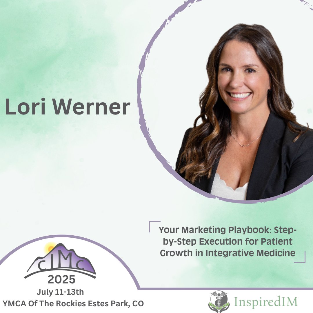InspiredIMF's tweet image. Get excited! 🎉 Lori Werner, Founder of Medical Marketing Whiz, is speaking at **cIMc 2025** in Estes Park, CO, July 11-13! 🏔️
Learn her 20+ years of expertise on digital strategies & patient engagement to help your practice thrive. Don't miss out!
Register now at…