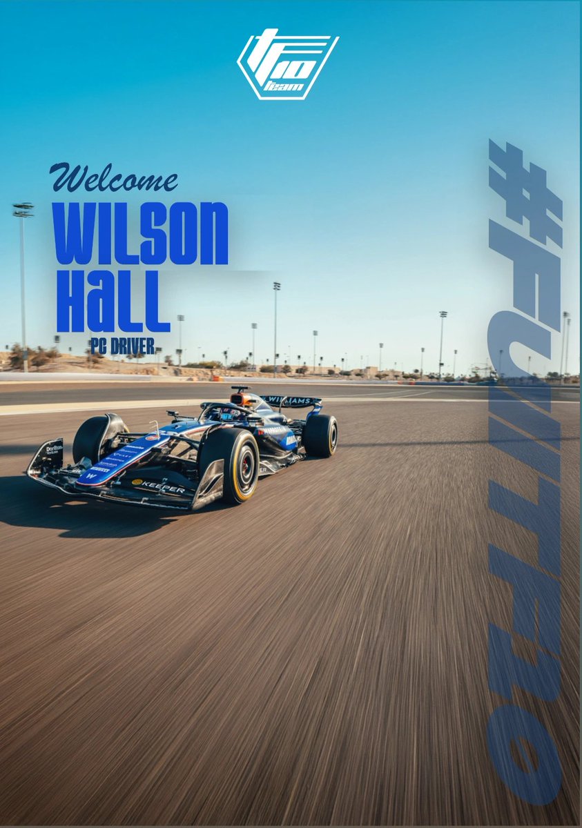 Team TF10 Esports (@teamtf10) on Twitter photo SIGNING | <a href="/Wilson_Hall80/">Wilson Hall</a>
We are excited to announce that Wilson Hall has joined our PC roster for his return to League Racing on F1 25!
Wilson is a talented and experienced driver who knows how a win on F1 Esports Challengers Series tastes like!
Welcome Wilson! 💙
#FullTF10 SIGNING | <a href="/Wilson_Hall80/">Wilson Hall</a>
We are excited to announce that Wilson Hall has joined our PC roster for his return to League Racing on F1 25!
Wilson is a talented and experienced driver who knows how a win on F1 Esports Challengers Series tastes like!
Welcome Wilson! 💙
#FullTF10