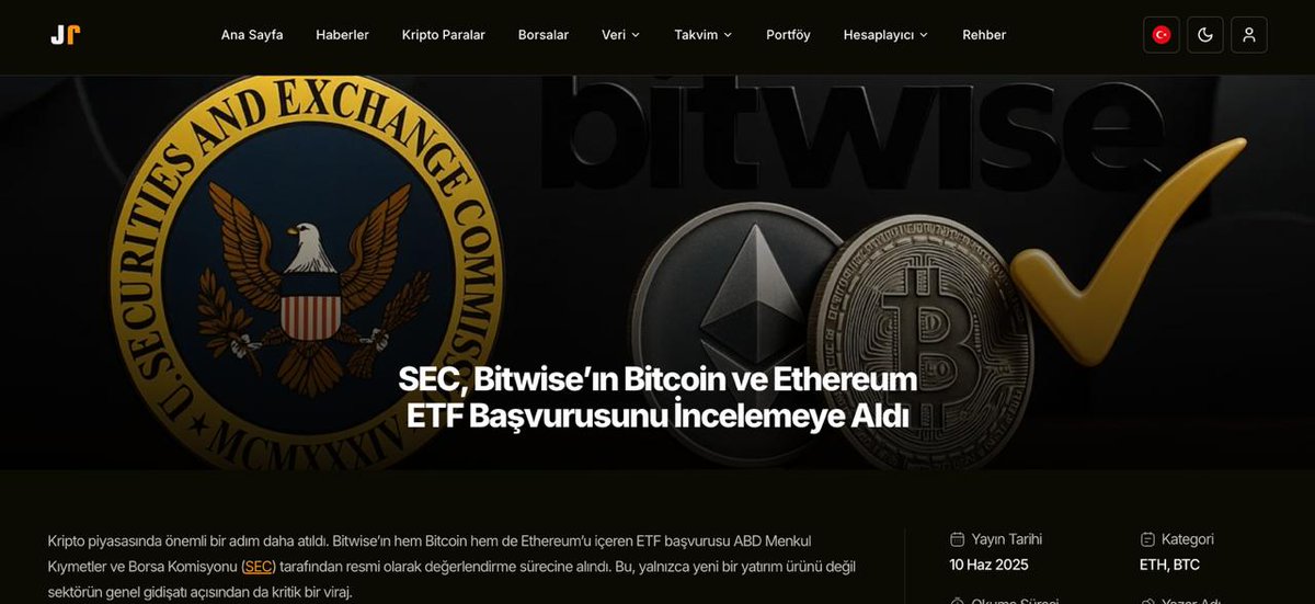 ETH ve BTC'yi aynı ETF içerisinde görebileceğiz. 

BU BOĞA ETH BOĞASI OLACAK!
