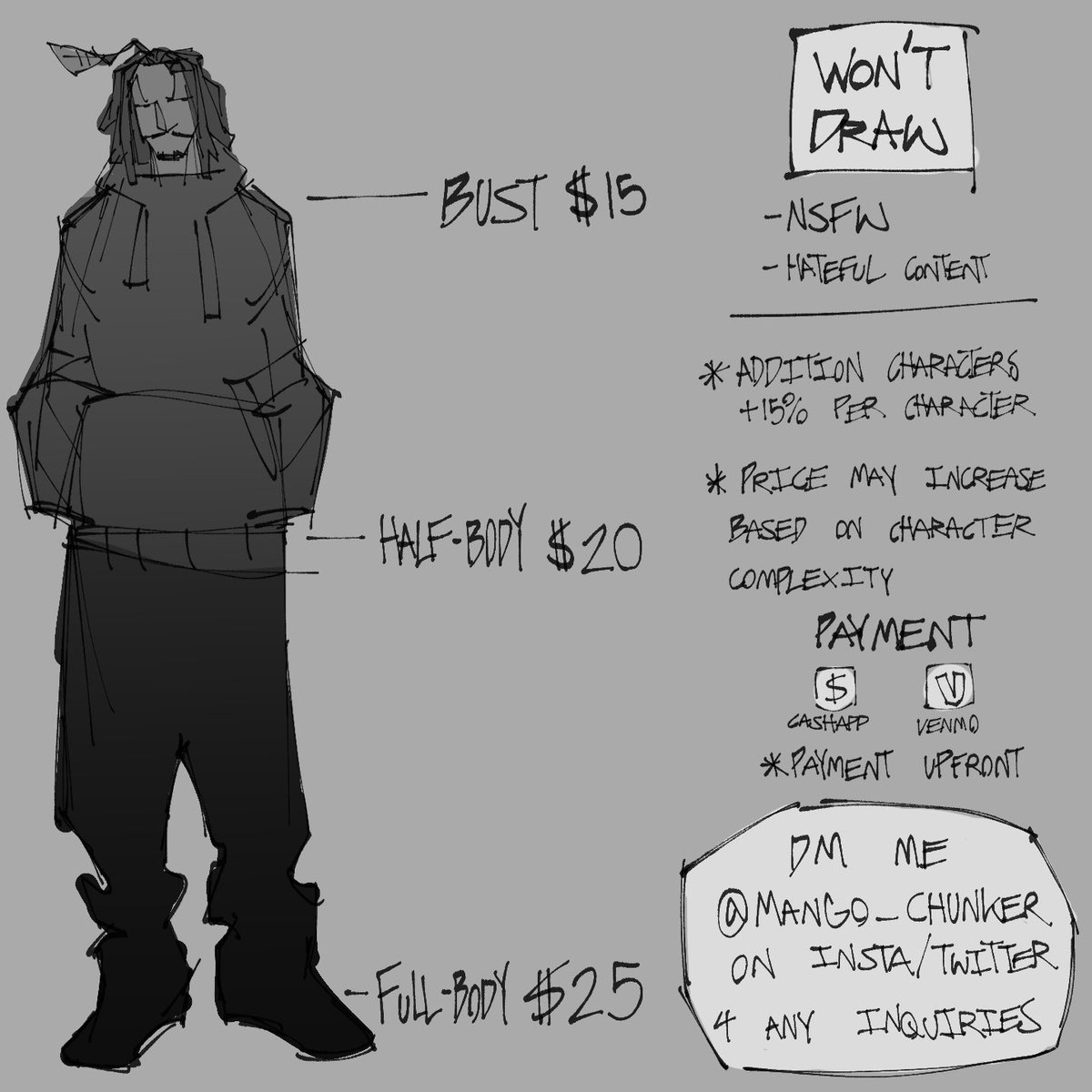 MangoChunker's tweet image. Commissions are open for the summer. It’s first come first serve
Dm for any inquiries