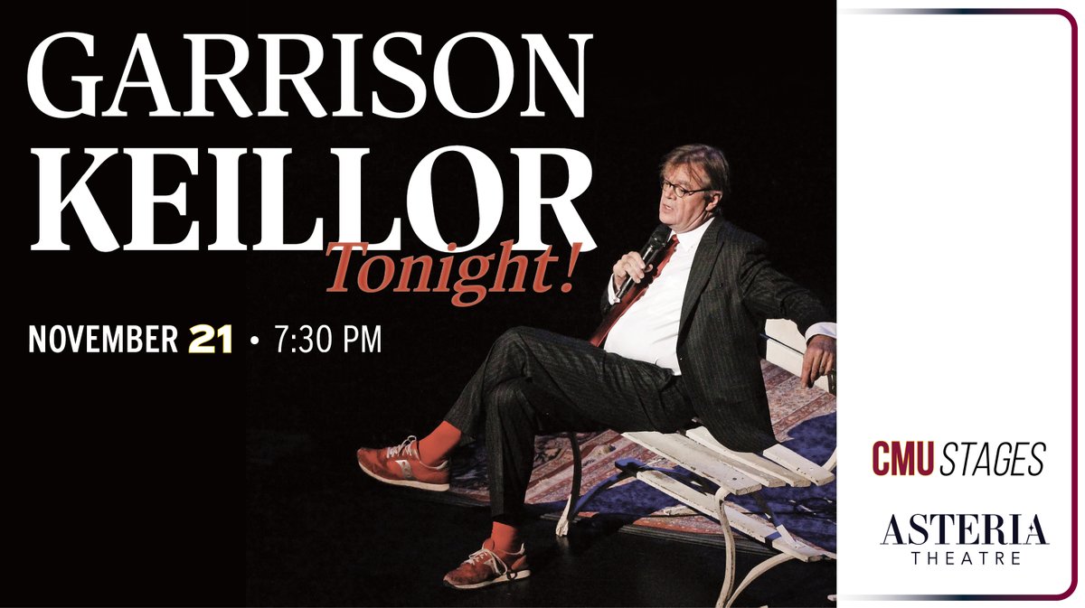 CAMPUS UPDATE ⬇️


Garrison Keillor, creator of A Prairie Home Companion, is coming to the Asteria Theatre on Nov. 21! 🎙️

Purchase your tickets today: colomesa.info/3HyB3dn 🎟️

#CMesaU #CMesaUStages