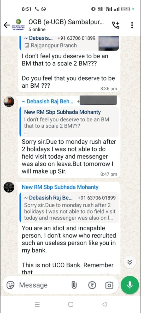 To whomsoever it may concern.

Agar aisi ghatiya language use karoge to jawab bhi milega. Ye mat soch lena ki koi banker akela hai. Haan ho sakta hai transfer ke darr se wo na bol raha ho kuch.  

But bhut ladne wale log hai  #YOUNGBANKERS ki team me.