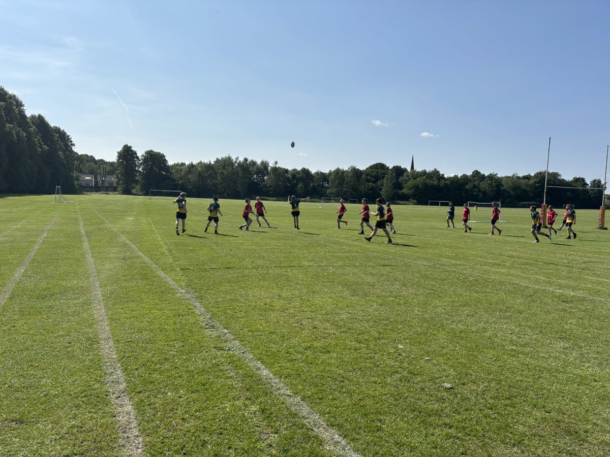 Year 9 rugby team 36-16 winners this evening in beautiful conditions ☀️. Well done lads 🏉 🏉