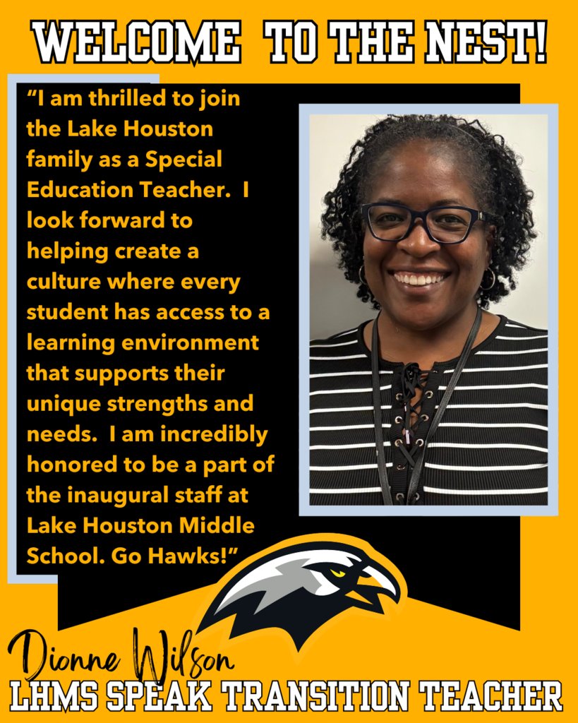 Please give a warm LHMS welcome to our Speak Transition Teacher, Ms.Wilson! #LHMSHawks