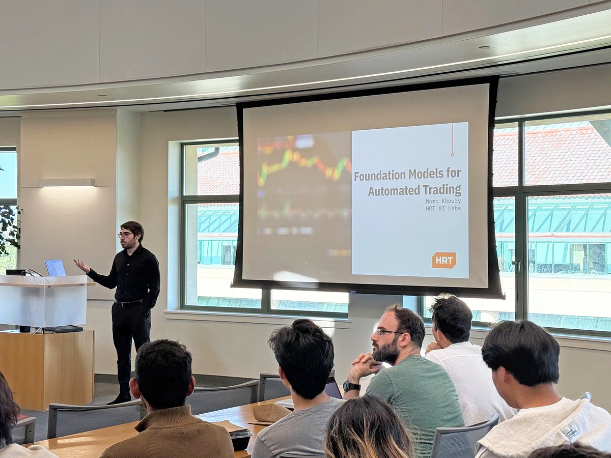 Hudson River Trading (@wehrtyou) on Twitter photo There are few places in the world where you can train deep learning models at scale. Last week at <a href="/Stanford/">Stanford University</a>, HRT AI Labs (HAIL) senior researcher Marc discussed training foundation models robust to market regime shifts on massive datasets and under low-latency demands. There are few places in the world where you can train deep learning models at scale. Last week at <a href="/Stanford/">Stanford University</a>, HRT AI Labs (HAIL) senior researcher Marc discussed training foundation models robust to market regime shifts on massive datasets and under low-latency demands.