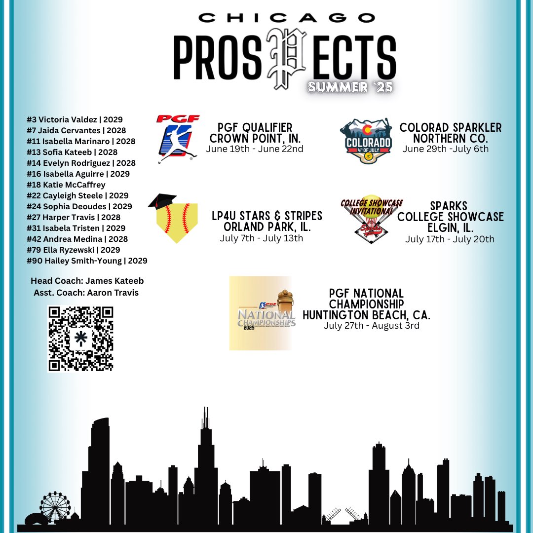 Chicago Prospects 14u Premier (@14u_prospects) on Twitter photo Summer 2025 schedule!
New season, same mission.
#TrustTheProcess
<a href="/PGFnetwork/">PGF</a> <a href="/COSparkFire/">CO 4th of July</a> <a href="/LineDsoftball/">Line Drive Media</a> <a href="/ExtraInningSB/">EXTRA INNING SOFTBALL</a> <a href="/PrepSoftball/">Prep Softball 🥎</a> Summer 2025 schedule!
New season, same mission.
#TrustTheProcess
<a href="/PGFnetwork/">PGF</a> <a href="/COSparkFire/">CO 4th of July</a> <a href="/LineDsoftball/">Line Drive Media</a> <a href="/ExtraInningSB/">EXTRA INNING SOFTBALL</a> <a href="/PrepSoftball/">Prep Softball 🥎</a>