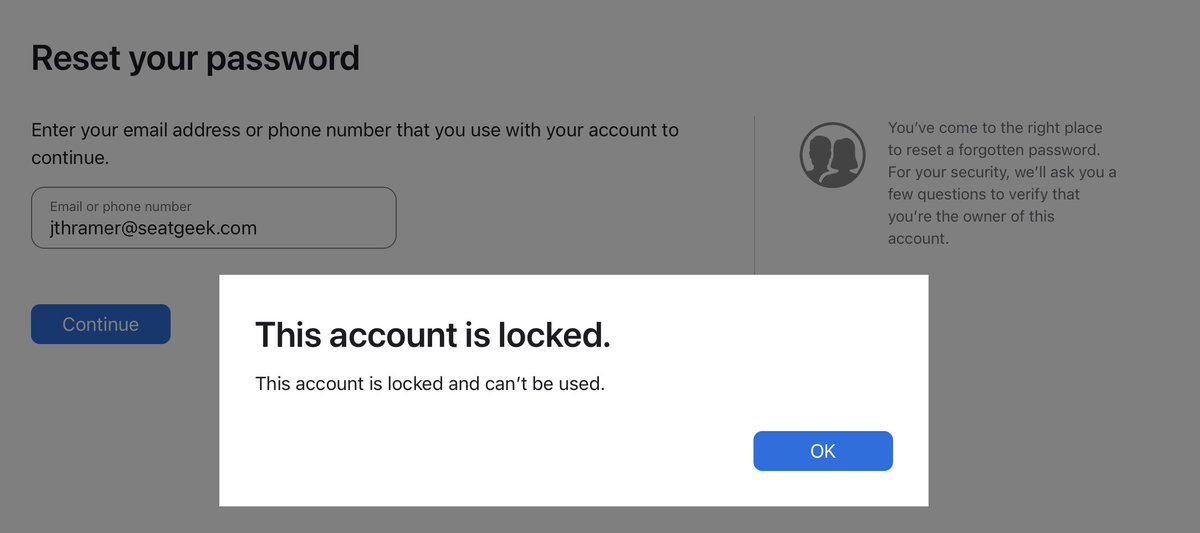 What the fuck, <a href="/Apple/">Apple</a>? This is an absolutely atrocious UX, particularly for a developer program. I can't even call you for support. When i requested an unlock, your reply basically said "denied, fuck off."

This is not an acceptable UX Flow.