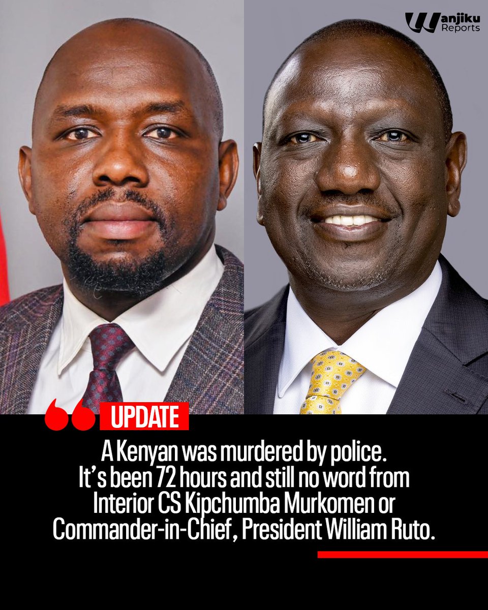 A Kenyan was killed by police, yet 72 hours later, there's been no word from the Commander-in-Chief, President William Ruto, or Interior CS Kipchumba Murkomen.

#JusticeForAlbertOjwang #ArrestEliudLagat #EndPoliceBrutality