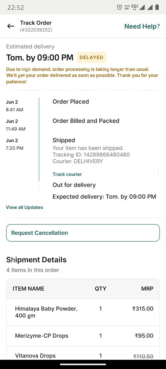 umtechchain's tweet photo. @Apollo24x7 Now, Again expected delivery date changed for Tomorrow. Please reverse my CIRCLE Membership subscription as I don't want to continue with this experience. Refund    membership fees. Also cancel my order if you @Apollo24x7 can not deliver on time. #India @mygovindia @delhivery. https://t.co/uHjFmFyGf1