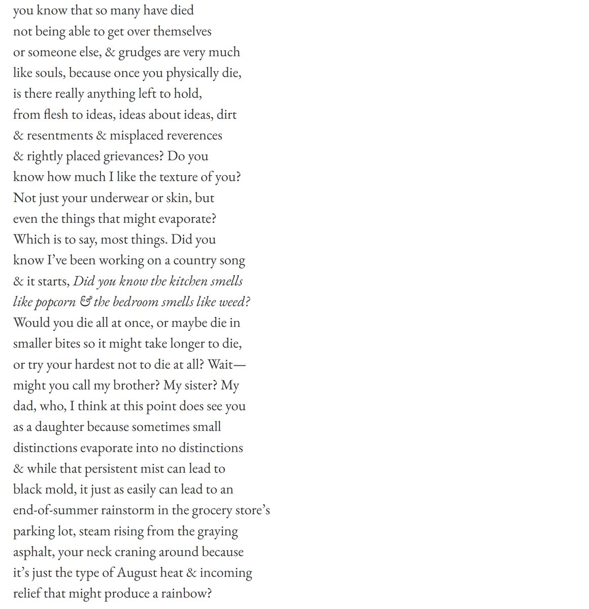 Gorgeous piece about questions &amp; love &amp; death &amp; all those questions you never really say out loud up today. Sink your teeth into "Would You Bring Me Back to Life if I Got Bitten by a Dead Blue-eyed Bear?" by <a href="/KingRobertJ/">Bob King</a>

Link: dishsoap-quarterly.com/6-10-25/bear/