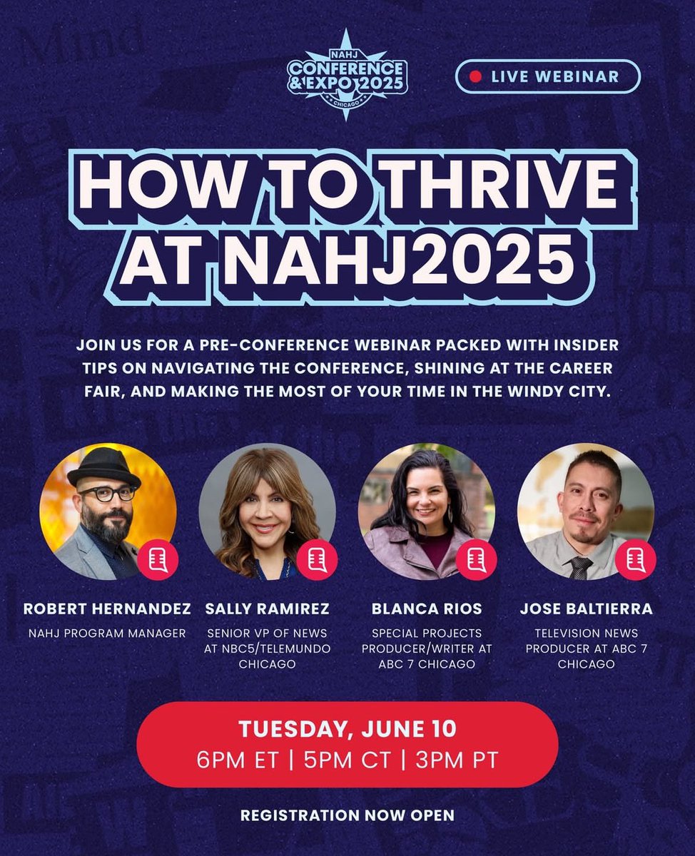 Natalie Martinez (@nataliemnbc) on Twitter photo It’s almost time! Our team is here to get you ready for <a href="/NAHJ/">NAHJ</a> 2025 on July 9-11 in Chicago! <a href="/SallyRamirez/">Sally Ramirez</a> <a href="/nahj_chi/">NAHJ Chicago</a> <a href="/nahjdepaul/">NAHJ DePaul</a> It’s almost time! Our team is here to get you ready for <a href="/NAHJ/">NAHJ</a> 2025 on July 9-11 in Chicago! <a href="/SallyRamirez/">Sally Ramirez</a> <a href="/nahj_chi/">NAHJ Chicago</a> <a href="/nahjdepaul/">NAHJ DePaul</a>