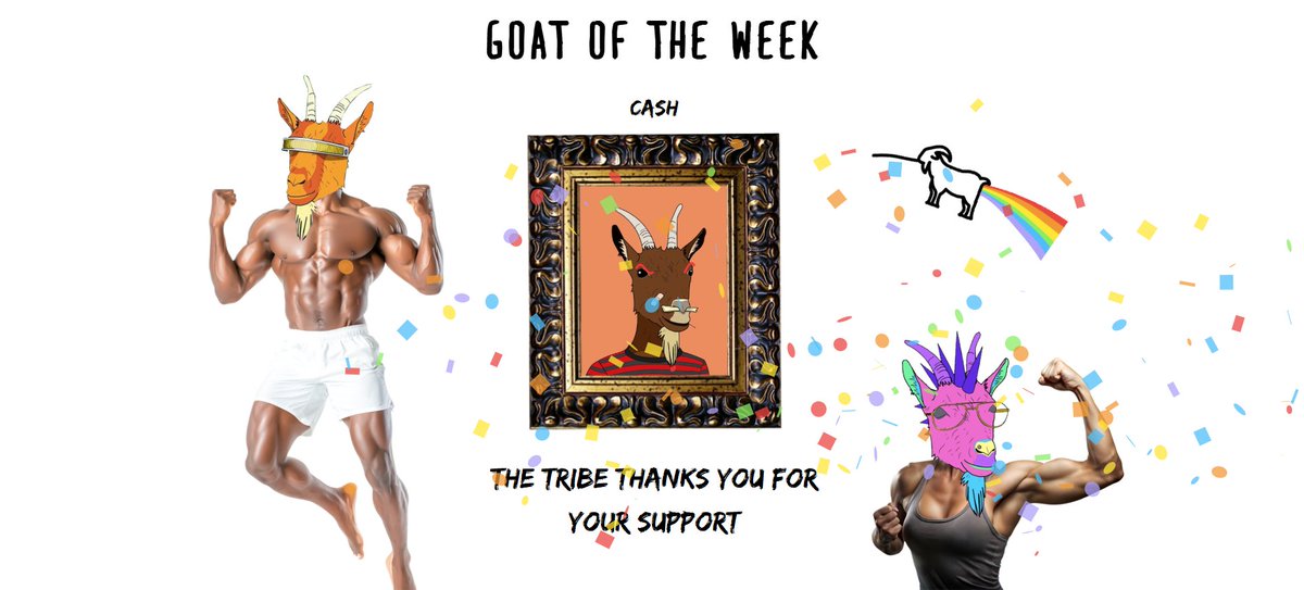 🐐GOAT OF THE WEEK🐐

Thank you for the continued support <a href="/CashAnvil/">$cash</a>  our GOAT of the Week has been crowned! 🔥🔥