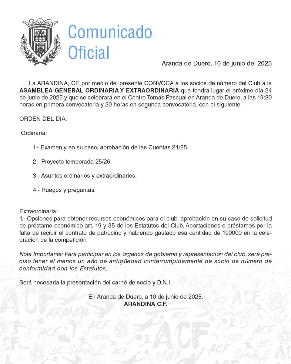 Comunicado Oficial

#somosarandina