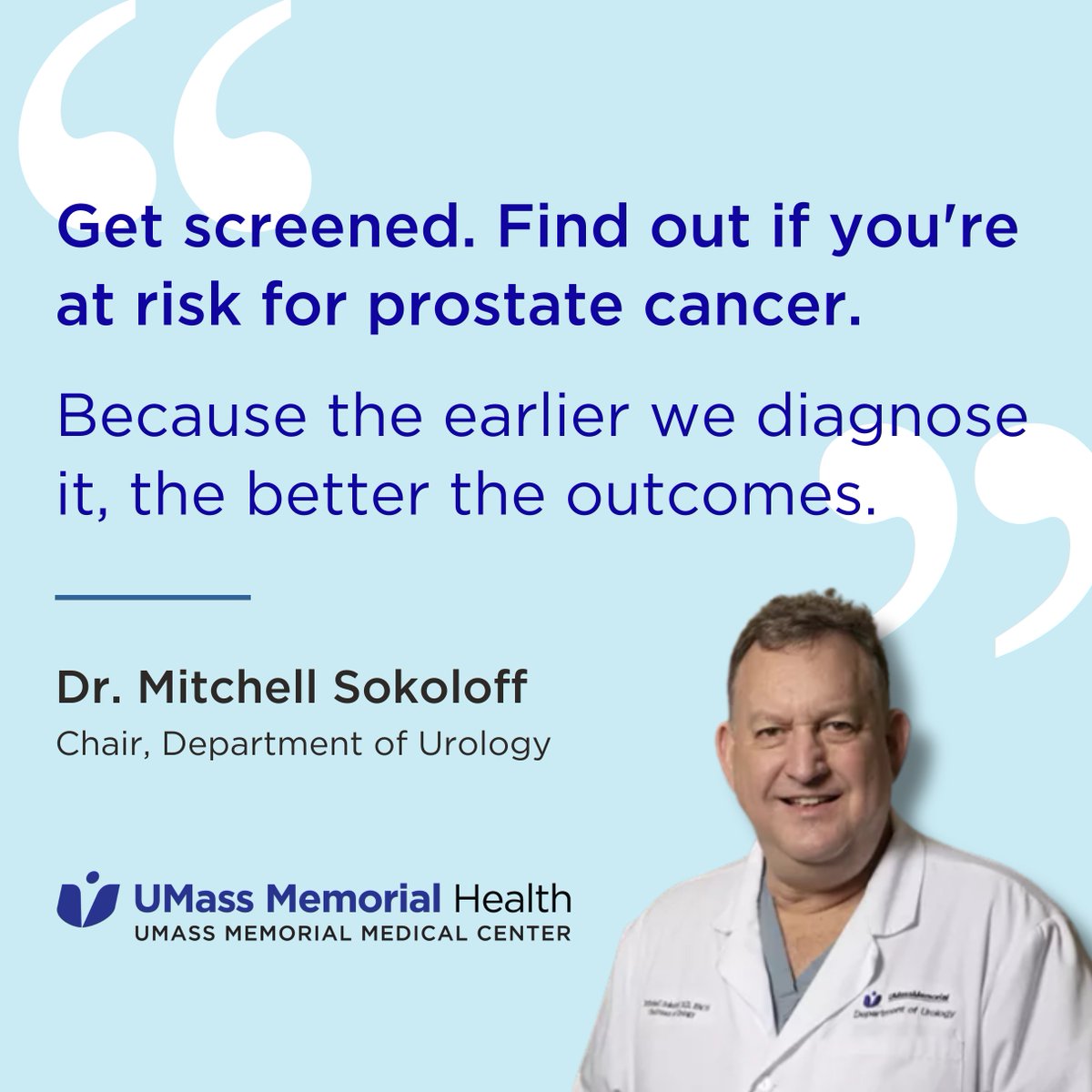 According to the American Cancer Society, about 1 in 8 men will be diagnosed with prostate cancer during their lifetime.

This #MensHealthWeek, we encourage you to have a conversation with your healthcare provider about regular screening.