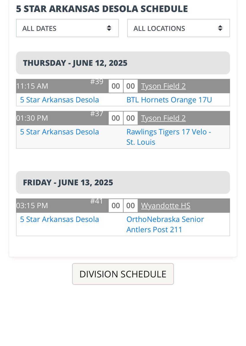 5 Star Arkansas 18/17u Select Team@ Chad Wolff  Thursday-Sunday Coaches come see some Top 2026 Guys.