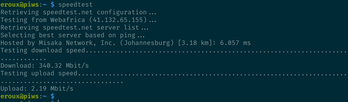 Not too shabby for a supposedly 1Gig Symmetrical line eh, guys? Yes, I am indeed being snarky.
