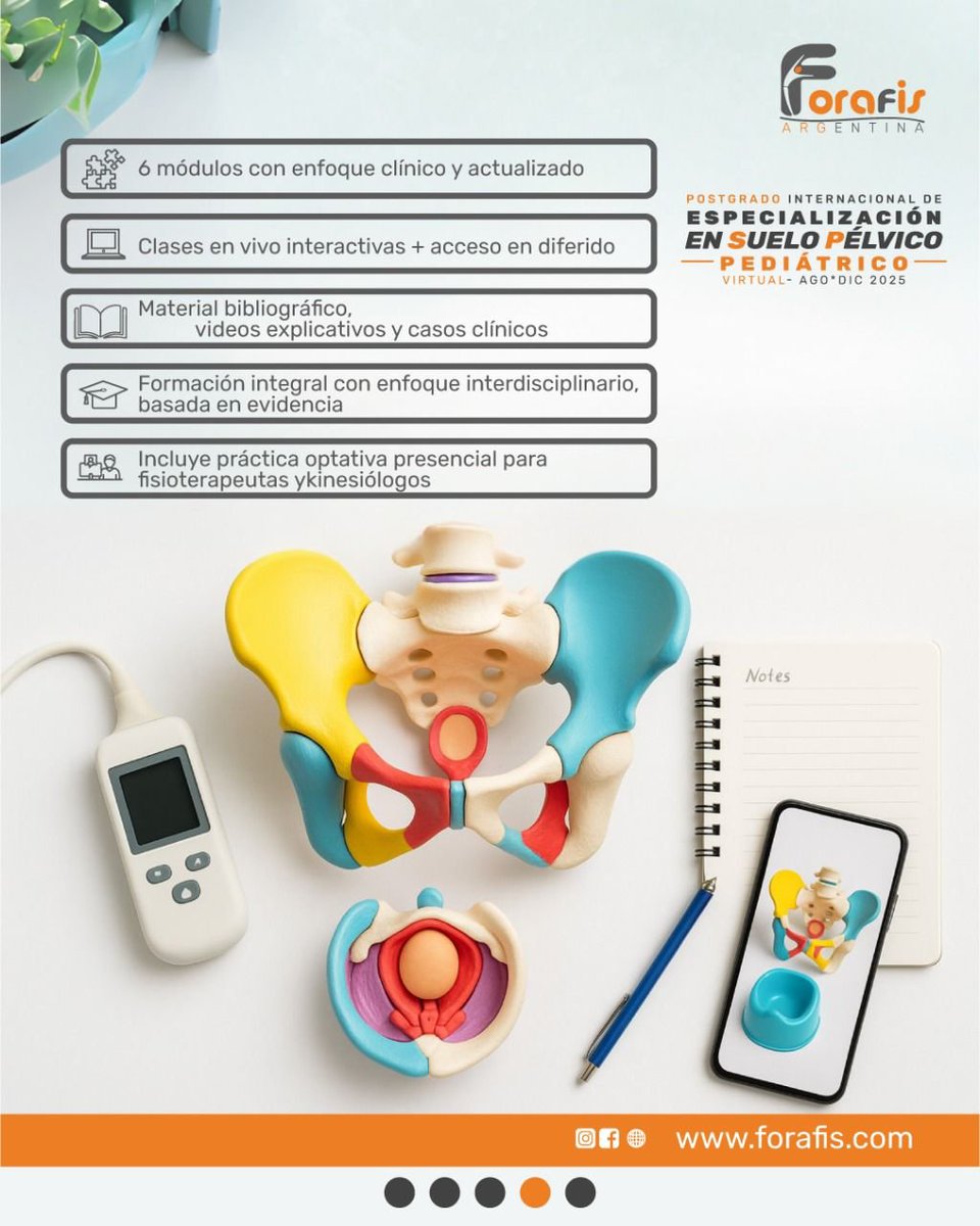 SocUroPedMx's tweet image. «Postgrado Internacional de Especialización en Suelo Pélvico Pediátrico»

💻Modalidad ⮕ Virtual - Clases en vivo
👥Dirigido a ⮕ Fisioterapeutas y kinesiólogos con formación en suelo pélvico, urólogos y cirujanos infantiles
📅Fecha: Agosto  Diciembre 2025

#SoMe4PedSurg #UroSoMe