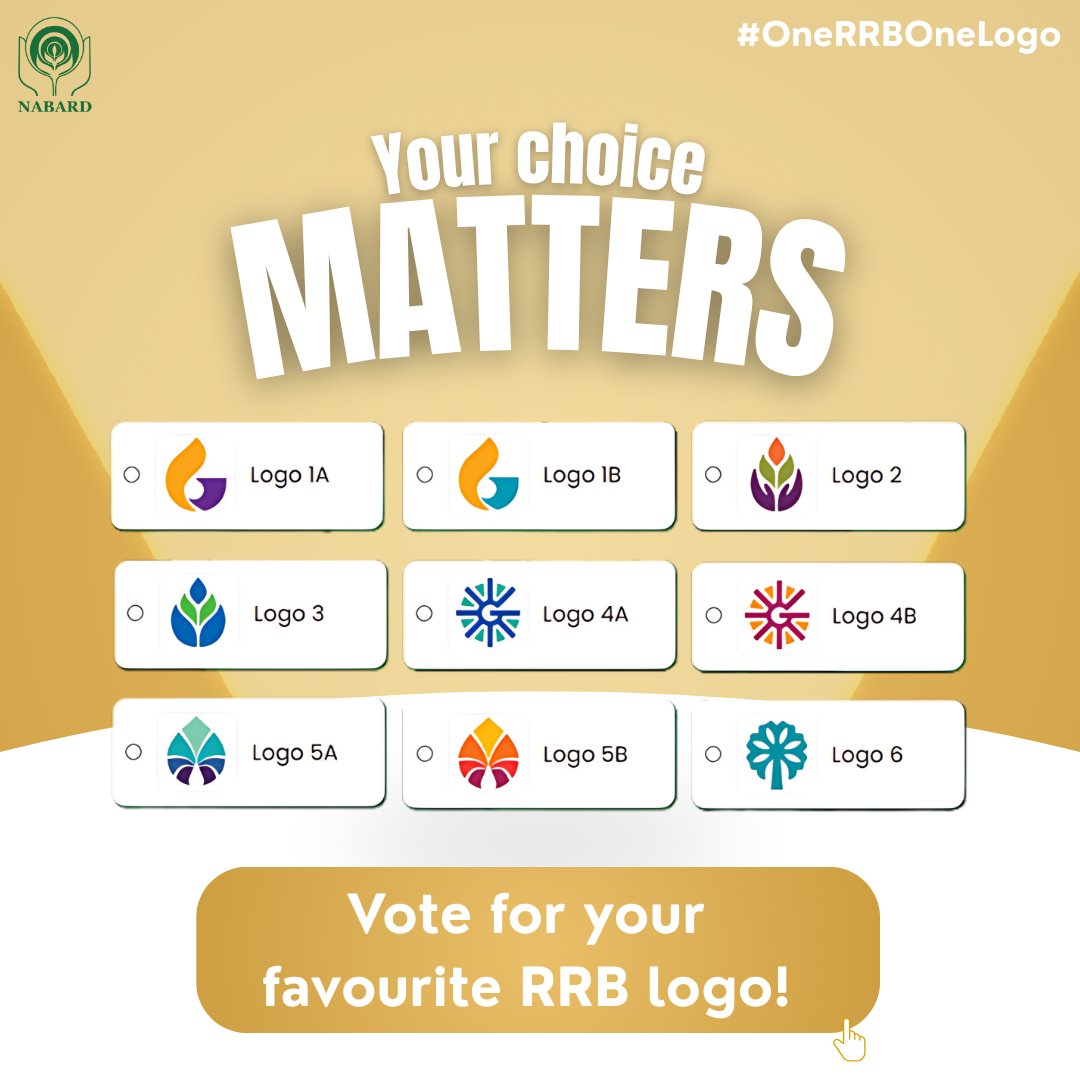 #OneRRBOneLogo
🌾 Common Logo for Regional Rural Banks 

26 RRBs → 11 | One Vision, One Brand
With effect from 1st May 2025, 26 Regional Rural Banks have been amalgamated into 11, ushering in a new era of efficiency, viability, and financial inclusion.

To reflect this