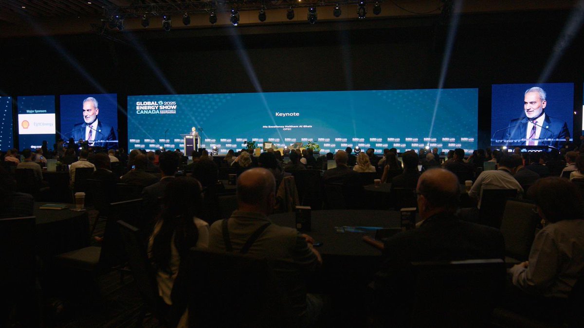 HE Haitham Al Ghais, #OPEC Secretary General, delivered the keynote speech at the opening ceremony of the 2025 Global Energy Show in Calgary, Canada, in the presence of multiple high-level dignitaries, including the Hon Jyoti Gondek, Mayor of Calgary, as well as regional