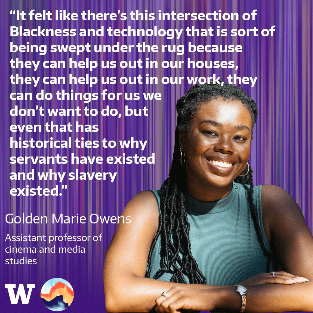 Golden Marie Owens, cinema and media studies, says there is much to learn about a person from how they sound. In this episode of "Ways of Knowing," she discusses her research into why a white woman is the default voice for virtual assistants in the US
More washington.edu/news/2025/06/1…