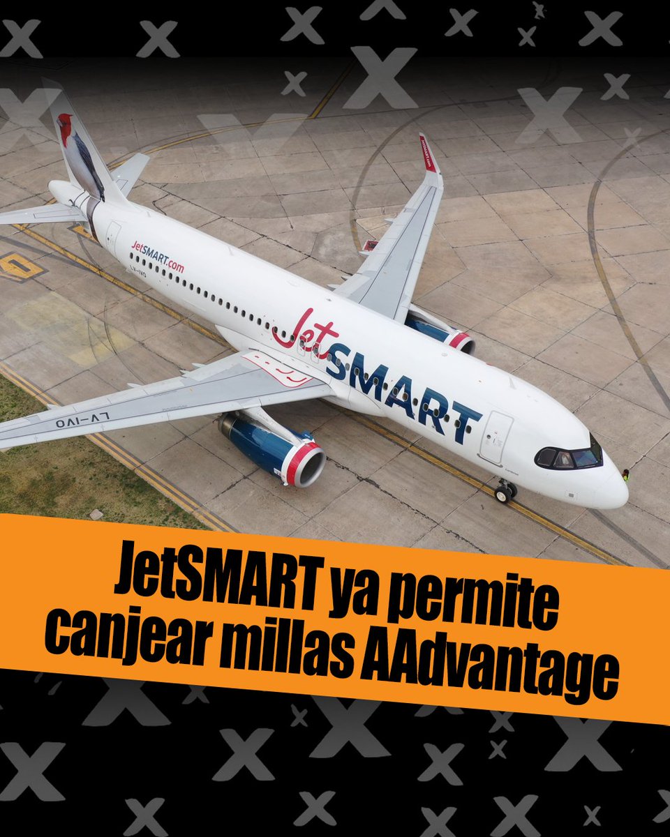 #Argentina 🇦🇷 | A partir de hoy, los miembros del programa AAdvantage® ya pueden utilizar sus millas para canjear vuelos operados por JetSMART en toda su red nacional e internacional en Sudamérica. 📲hangarx.com.ar/2025/06/jetsma…