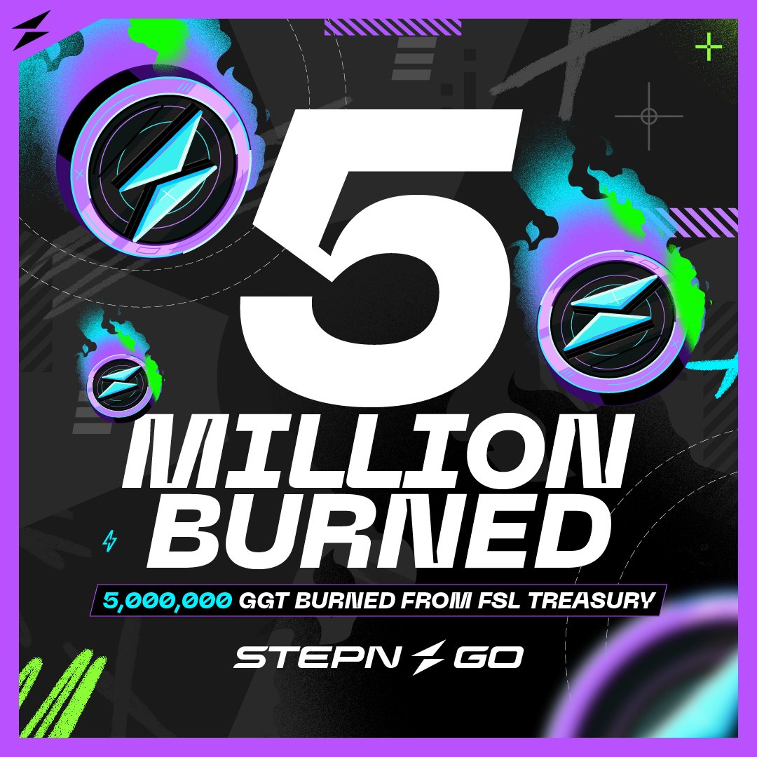 Huge news for #STEPNGO! 

@stepnofficial just burned 5 MILLION $GGT from their treasury.

What does this mean for us holders and the project? 

Let’s break it down point by point. ⤵️