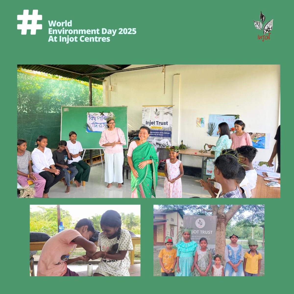 InjotTrust's tweet photo. Armed with leaf tiaras &amp; determination, kids at Injot Centres cleaned streets, shocked by plastic waste piles. ‘Princes &amp; Princesses of Earth’ planted trees, sang, &amp; vowed: ‘Reduce, Reuse, Refuse!’ 🌱

#EcoWarriors #PlantATree #CommunityInAction https://t.co/Eenx3XeOsc